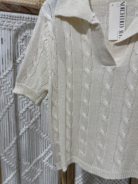 Polo Hilo Crema
