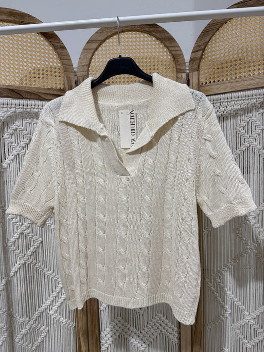 Polo Hilo Crema